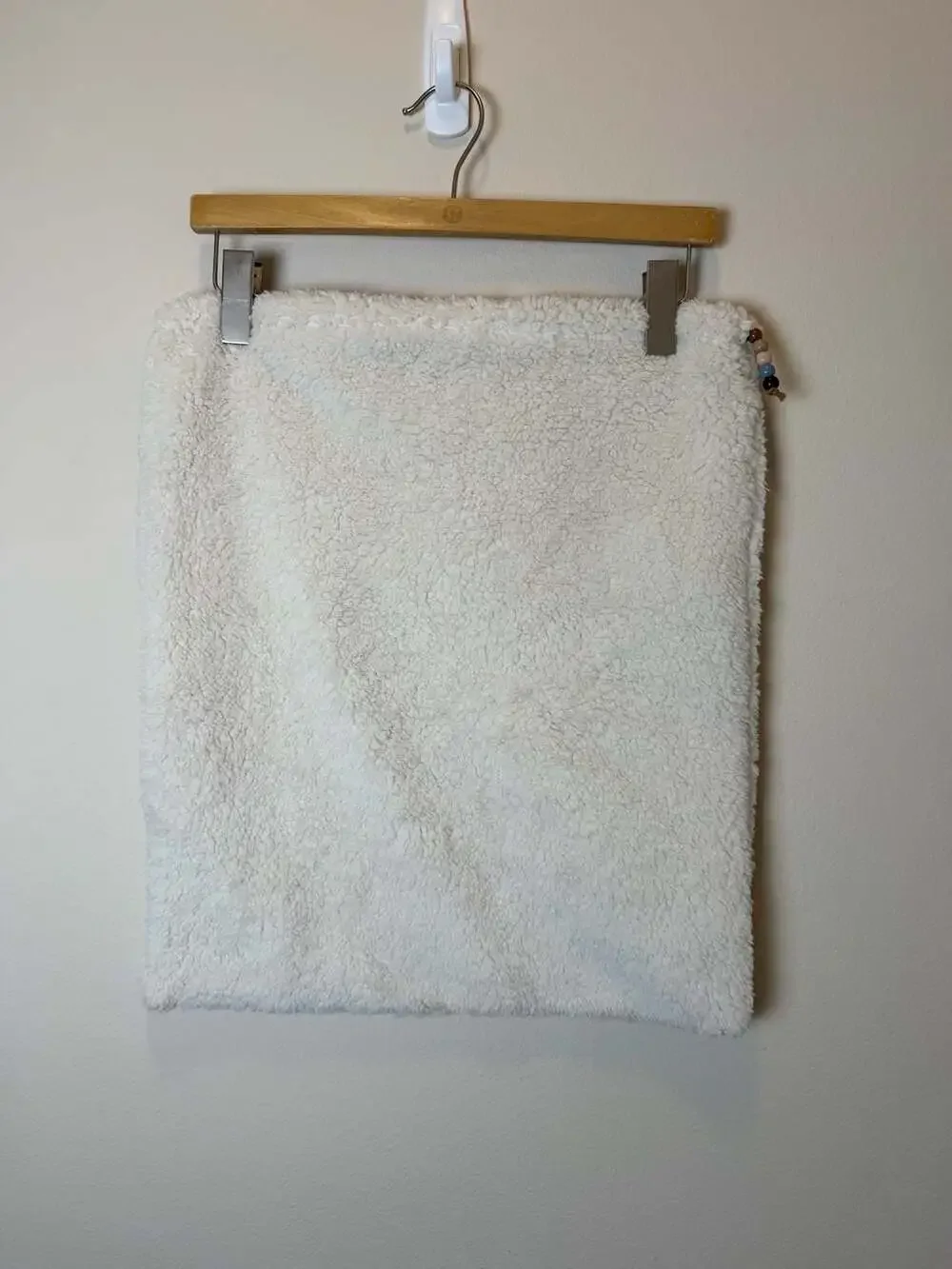 Madhappy x UGG White Sherpa Fleece Pillow Cover with Beaded Accent